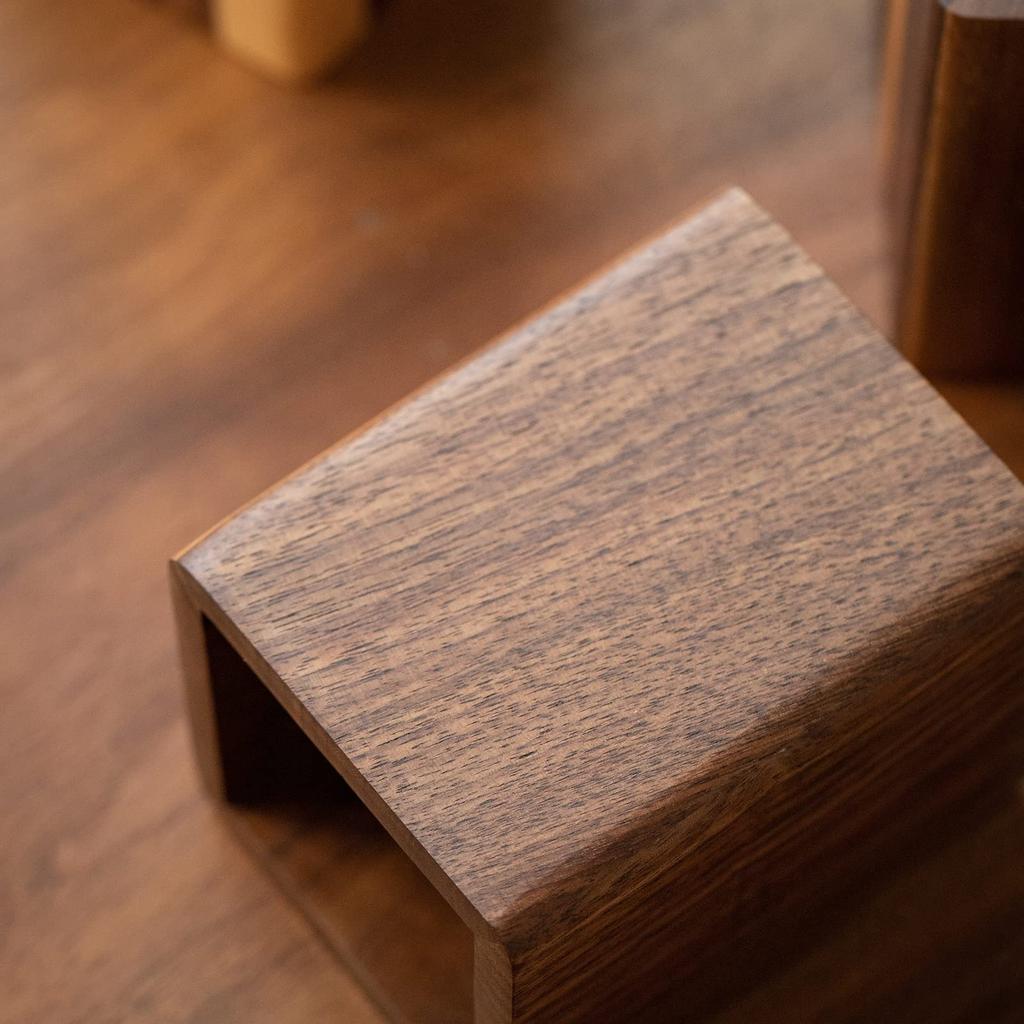Muso Wood Wooden Pen Holder, Desk Stationery Storage, Square Pencil Holder, Stylish and Simple Design (Walnut)