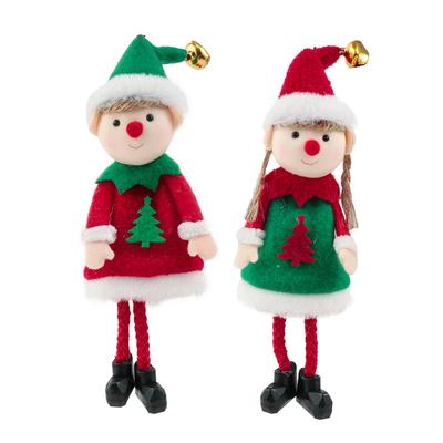 2 Pcs Christmas Elf Plush Dolls Christmas Tree Hanging Pendant Xmas Elf Soft Toy Plush Long Legged