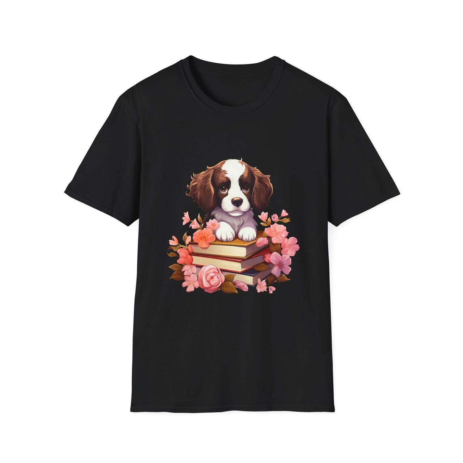 Cute Dog Lover T-Shirt, Pet Owner Gift, Floral Puppy Tee, Animal Lover Apparel, S