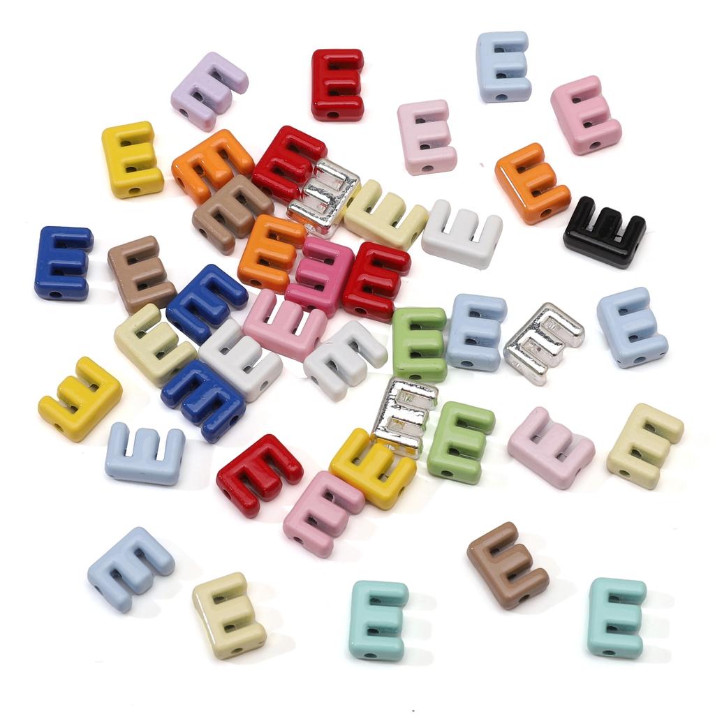 5Pcs Alloy Small Colored Drip Oil Letter Beads Bead For DIY Handmade Materials Bracelets Necklaces Jewelry Making