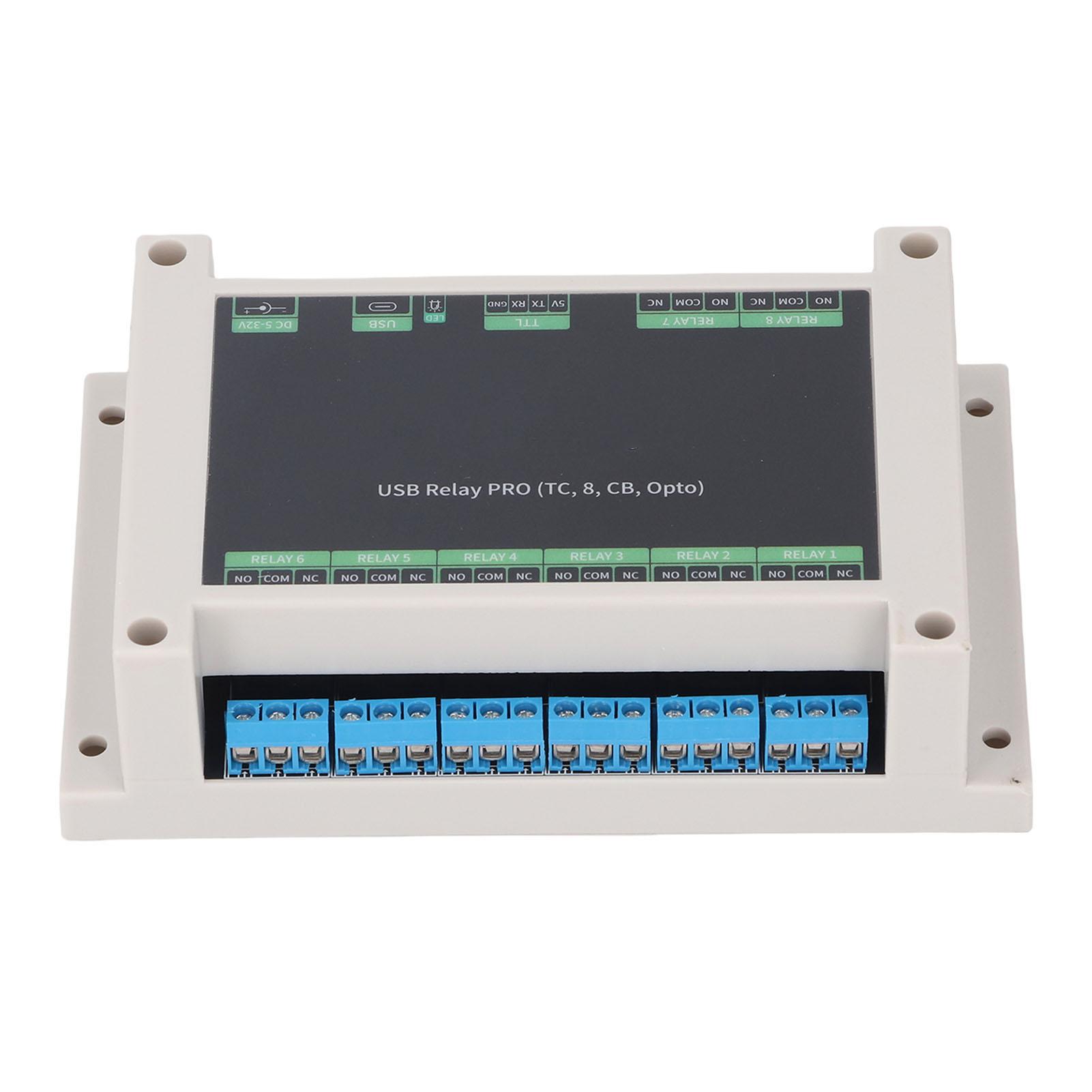 

USB Relay Industrial Grade Optocoupler Isolation 12Mbps Transfer Speed USB TTL Control 8 Channel