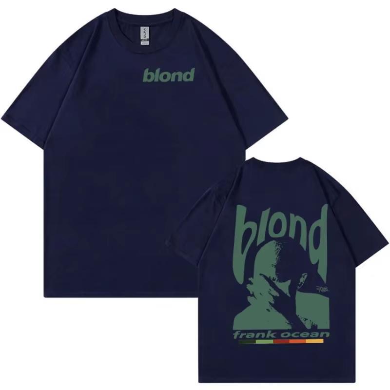Y2k Unisex Blond Fashion Tshirt Rapper Frank Retro Graphic T Shirt Unisexs Women Hip Hop Ocean Album Clothing TShirts