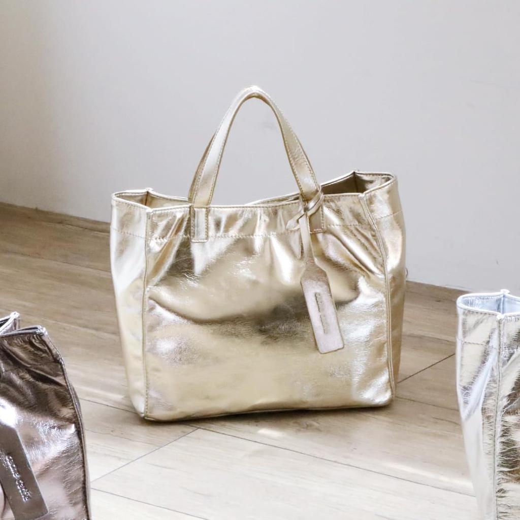 Soft Metallic Shopper Tote S