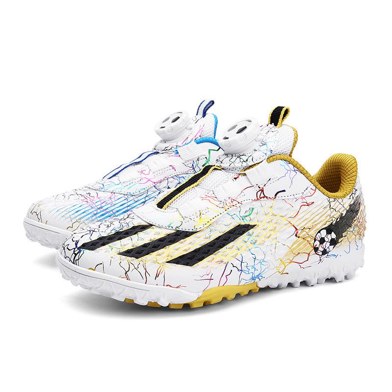 Rotary Buckle Football Shoes Children's Low-top Artificial Turf Short Broken Nails Student Children Middle Children's Grass Sports Shoes