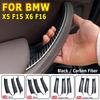 1 Set Car Interior Door Side Handle Armrest Pull Trim Carbon Fibre Black Accessories For BMW X5 F15 X6 F16 2014-2018 LHD RHD