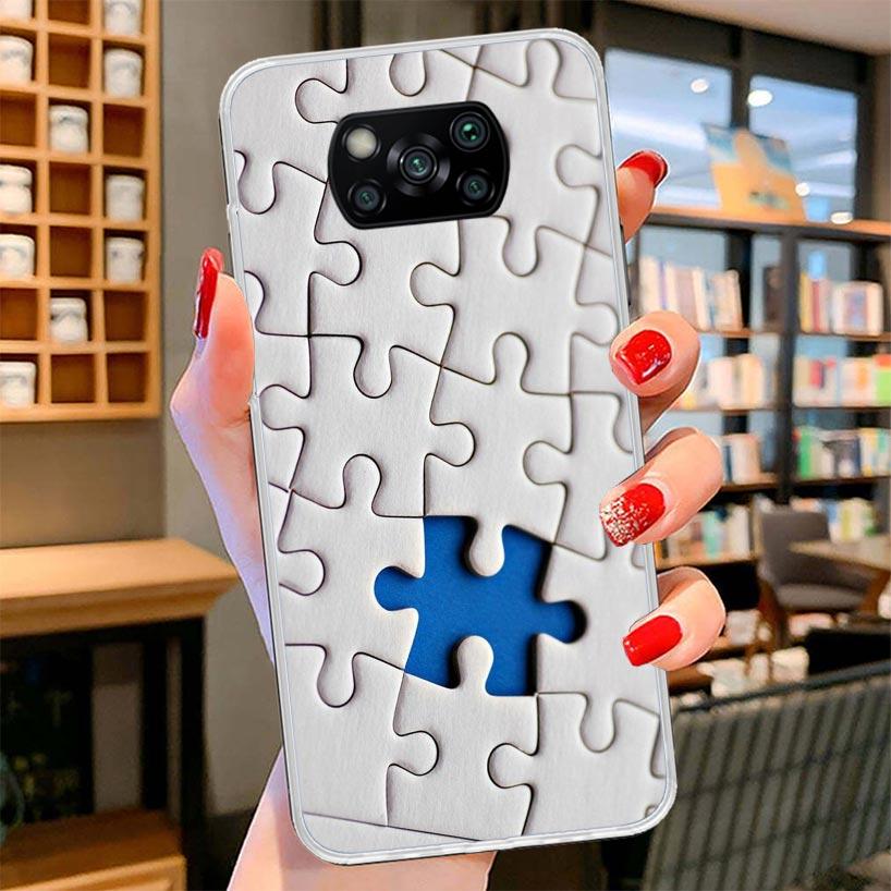 

Autism Support Puzzle Cover Phone Case For Xiaomi Poco F7 Ultra X7 X6 X5 Pro M7 Redmi 15C 15 13C 13 12C 12 10C 10 9A 9C 9T 9 She Redmi 9