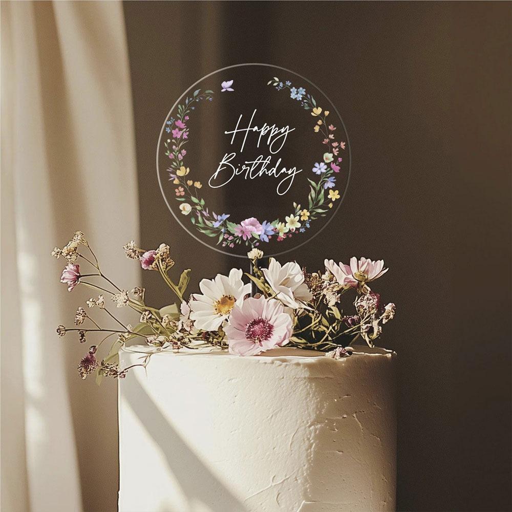 Acrylic Wedding Cake Toppers Multicolor Cake Decorative Card Baking Ornament