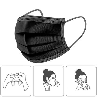 50 Peças Máscara de 3 Camadas Máscaras Faciais Tecido Meltblown Descartável Segurança Antipoeira Máscaras Protetoras Azul Adultos Não Tecido Masque