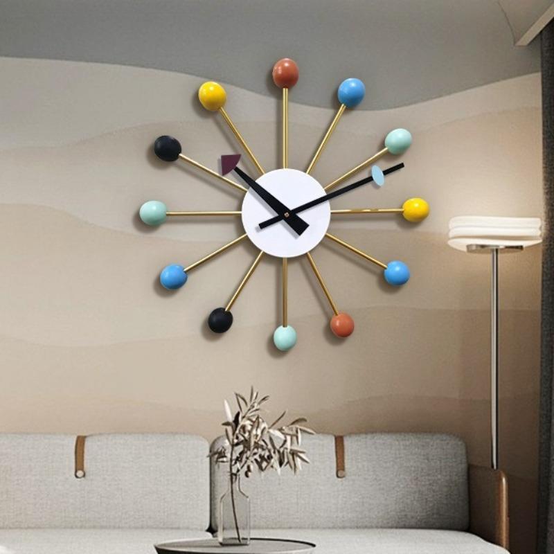Color Ball Wall Clock Decorative Wall Watch Elegant Modern Large Clocks Nordic Luxury Aesthetic Living Room Watches Home Decor