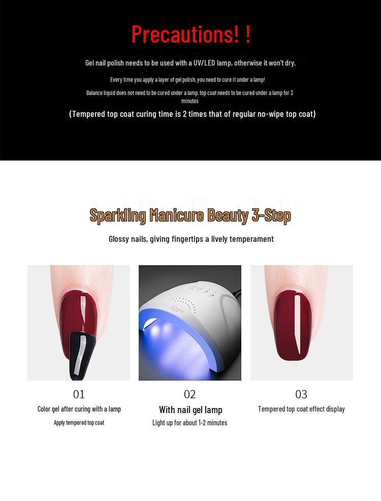 Nail Art Super Shiny & Scratch-Resistant Gel Top Coat: Fortifying, Wear-Resistant, Long-Lasting, No-Wipe Finish