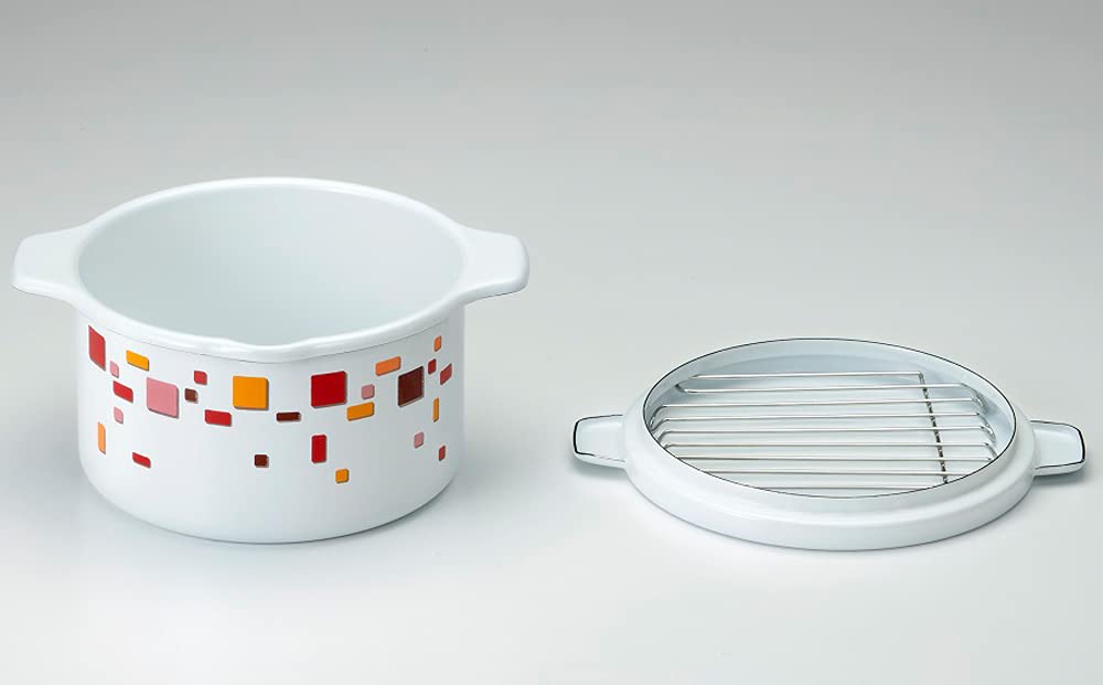 Takagi Metal Enamel Frypot with IH Lid, 16cm, Compatible, HO-FP16