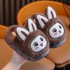 Warm Cartoon Rabbit Cotton Slippers for Kids - Non-Slip, Thick-Soled, Medium & Large Sizes for Autumn & Winter
