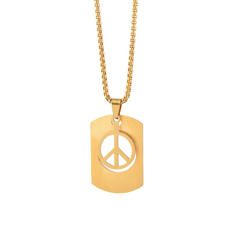 Anti-War Peace Logo Retro Simple Necklace Male Trendy Hip-Hop Fashion Male And Female Personality Student Pendant