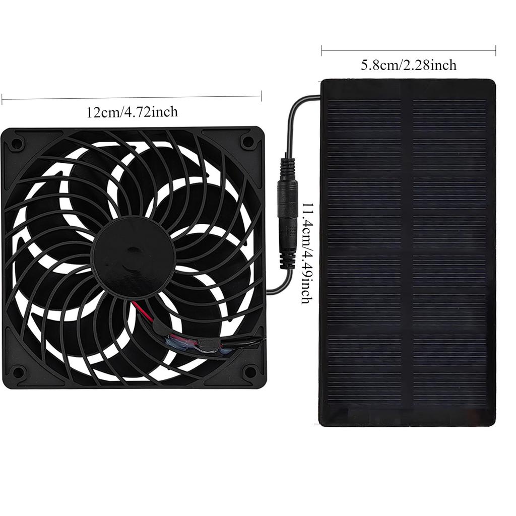 Small Size Solar Panel Low Power Solar Exhaust Fan 0.8W4v Lightweight Green Energy, Outdoor, Pet House, Chicken Coop