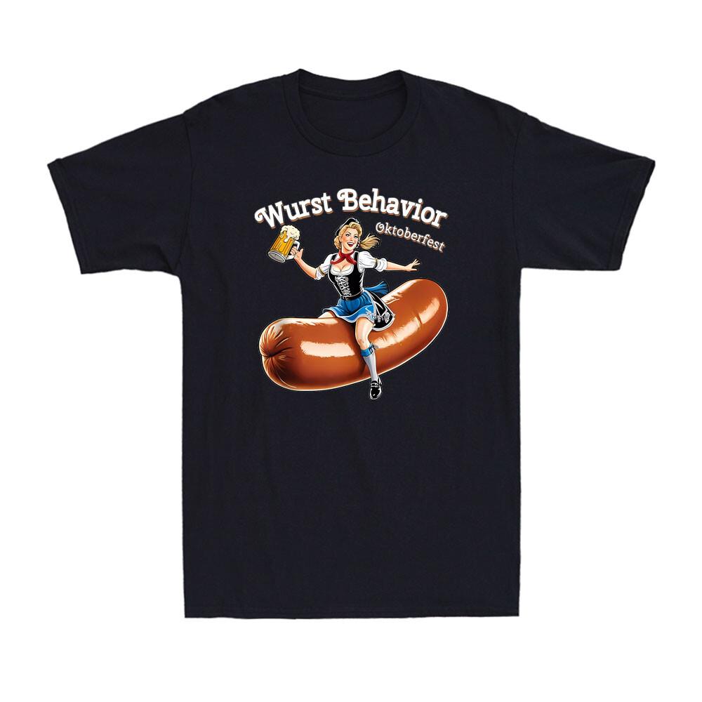 Wurst Behavior: Oktoberfest Bratwurst Sausage Shenanigans Men s T-Shirt XL