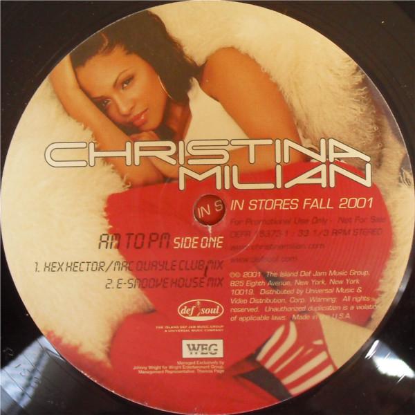 

12inch Record CHRISTINA MILIAN AM To PM DEFR153731PROMO Def Soul 2001 US Dance Electronica Used