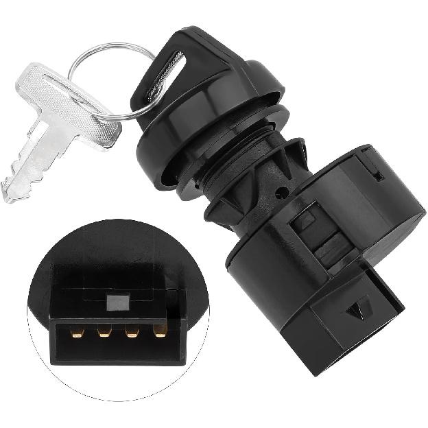 

M MATI Ignition Key Switch 4 Position 4 Pin 4016058 for Polaris RZR 900 1000 RS1 Turbo General 1000 4 Position 4 Pin (27.4x10