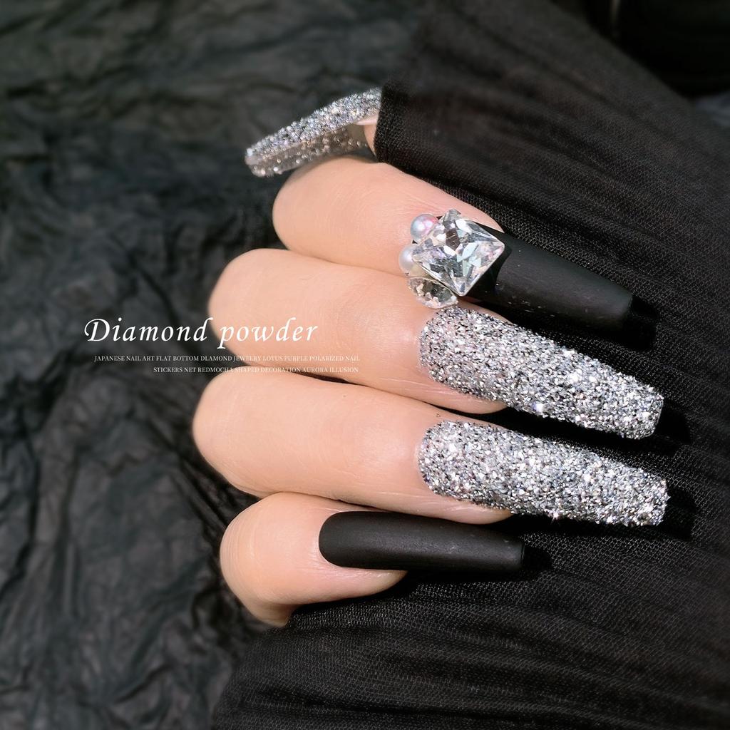 Nail Art Crystal Crushed Diamond Powder, Micro-Diamond Explosion Flash Reflective Bouncing Powder, High-Gloss Spar Glitter Powder, Nail Powder