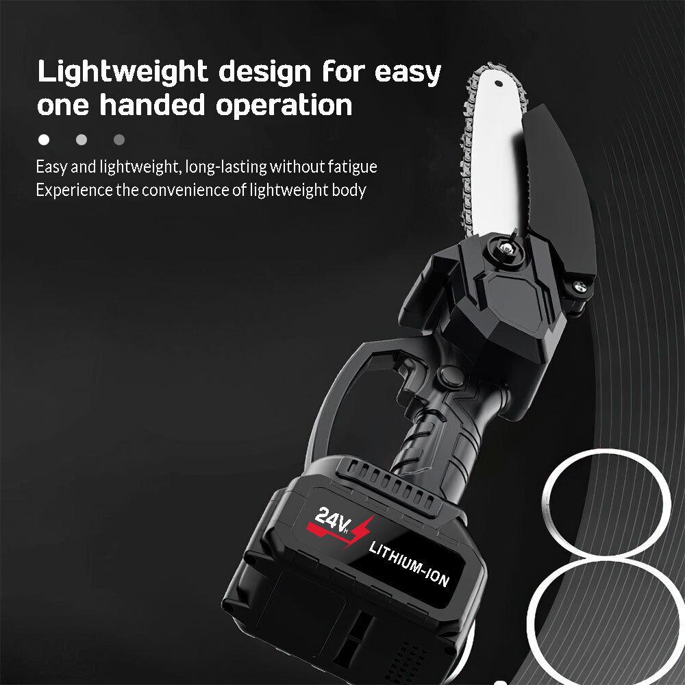 6 Inch Mini Electric Chainsaw Handheld Portable Rechargeable Lithium Garden Woodworking Electric Chainsaw Cutting Power Tool