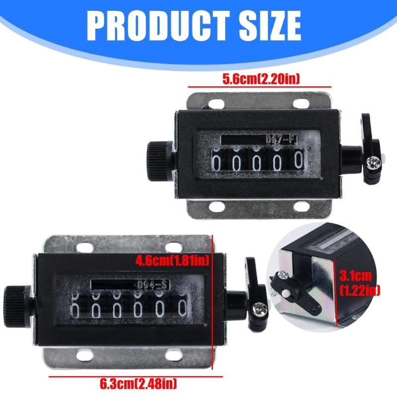 5/6 Digit Resettable Hand Pull Strokes Clickers Counter Manual Counter Industrial Punch Counting Device 0-99999/0-999999