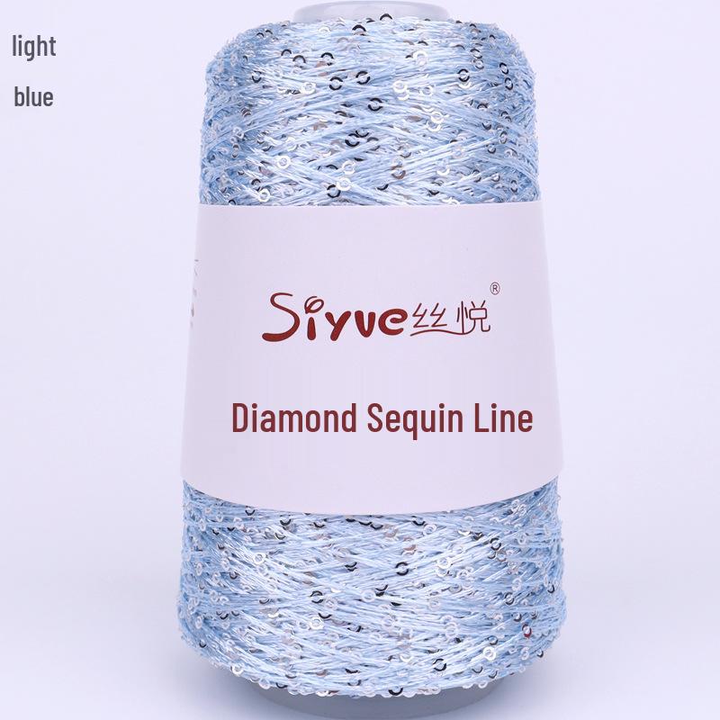 Filato di paillettes Siyue 2mm - Lana tessuta a mano per progetti fai da te (100 grammi)