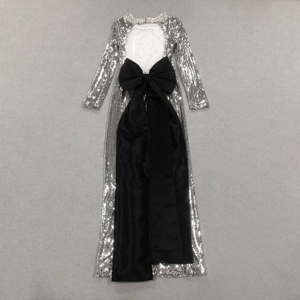 Zilver-Grijze Pailletten Slim Fit Damesmode - Herfst/Winter Collectie 2025