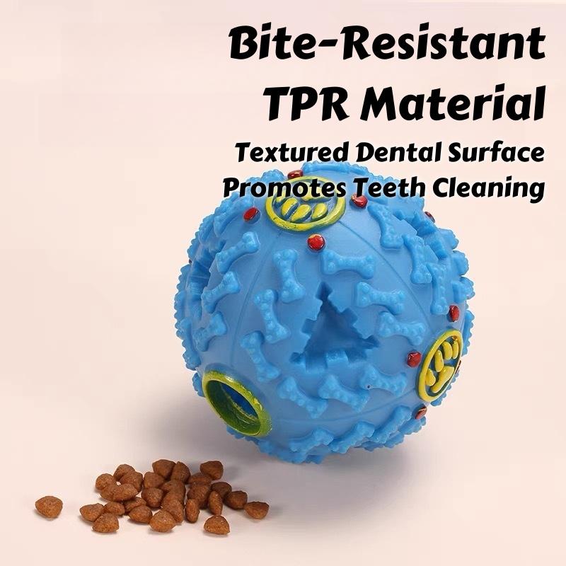 Interactive Chewing Ball, Candy Distribution, Multi-sensory Puzzle, Toy with Fun Kinks and Non-stop, TPR Durable Feeder