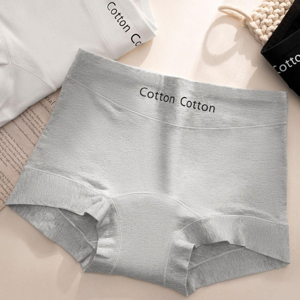 3Pcs Mid Waist Simple Briefs Cotton Crotch Underwear for Women Fashion Seamless Underwear  Lady
