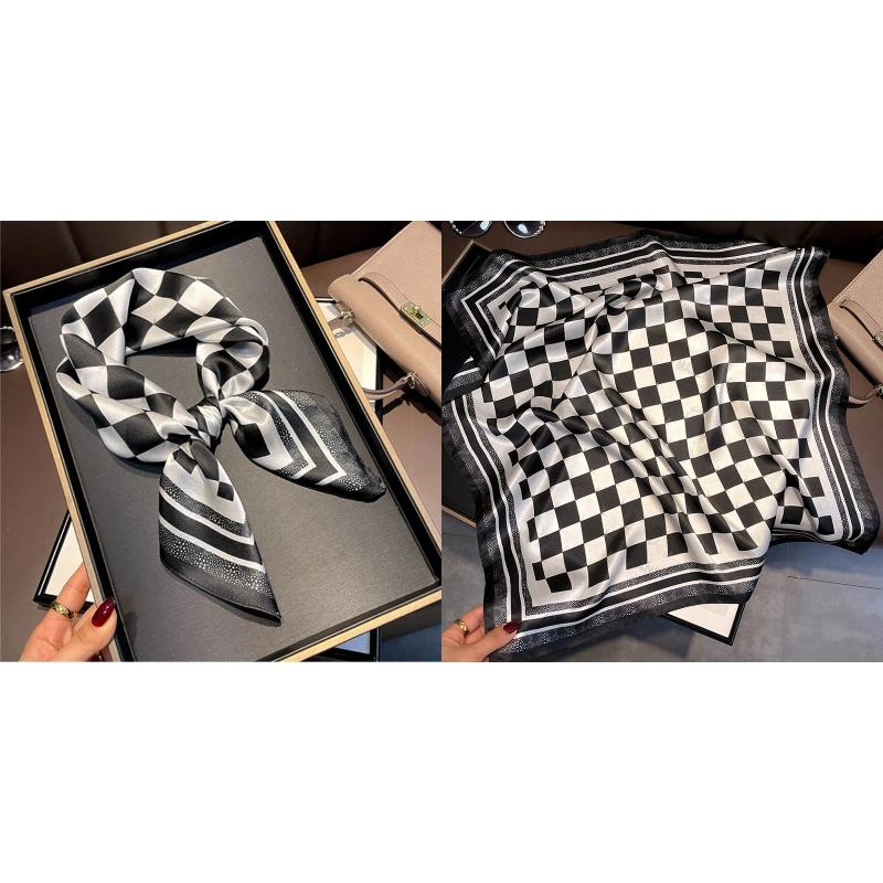 Lenço Quadrado de Seda Estampa Floral de Luxo Mulheres Lenço de Cetim Macio Faixa de Cabelo Lenço de Pescoço Cabeça Hijab Senhora Faixa de Cabelo Foulard Fita de Bolsa