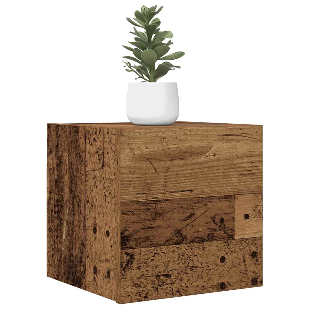 Wall Mounted TV Cabinet with Rustic Wood Look 30.5 x 30 x 30 cm