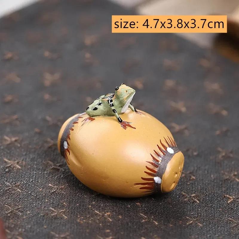 Pet de Chá de Argila Roxa Yixing Chinês Semente de Lótus Melancia Modelo Ornamento Escultura Figura de Chá Artesanato Decoração de Conjunto de Chá