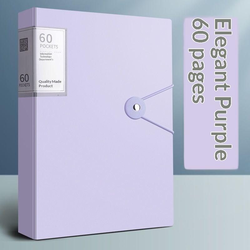 1Pcs Pp High Transparency And Waterproof Insert Brochure 60/100 Pocket A4 File Folder Suitable For A4 Size Documents And Papers