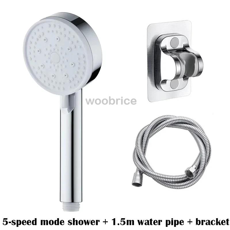 High Pressure Shower Head Turbo Replete for Shower 5 Molds Knobs Saving Shower Head Bathroom Accessories
