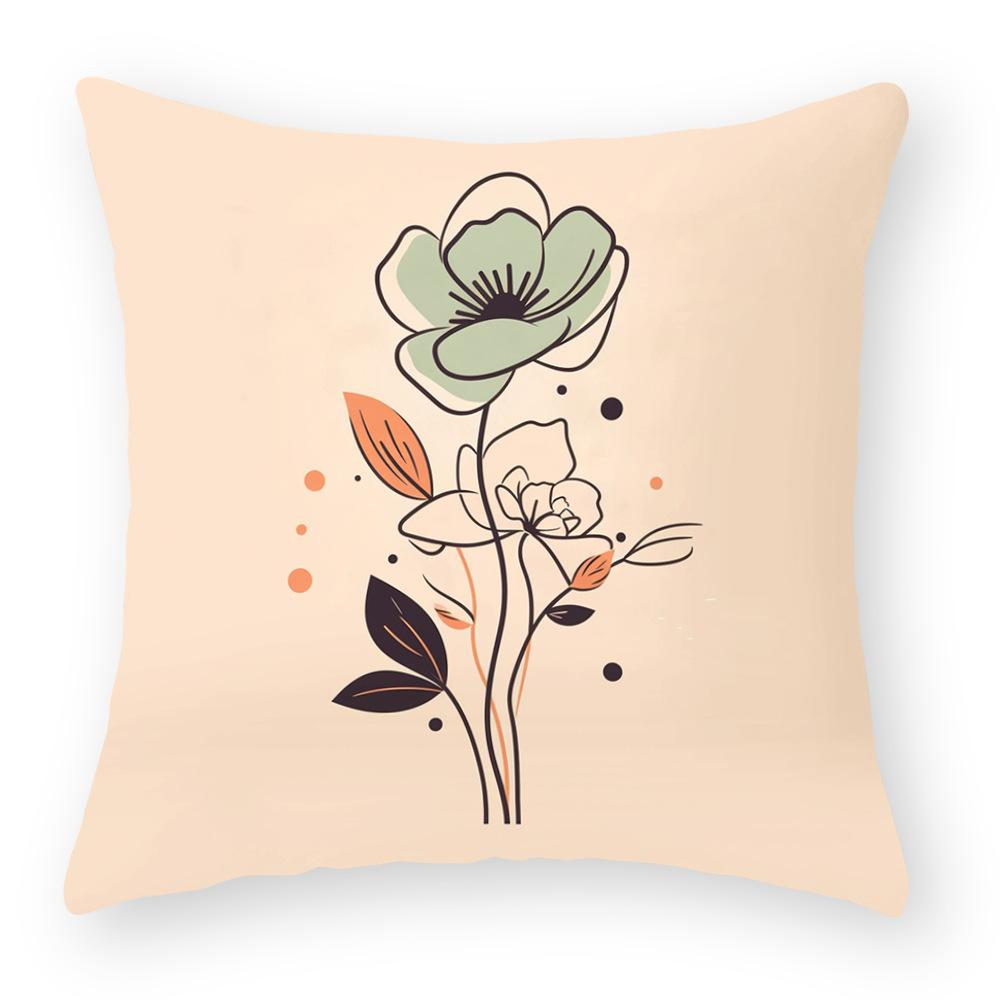 New Flower Series Pillowcases Simple Sofa Decorative Pillows Car Seat Cushions