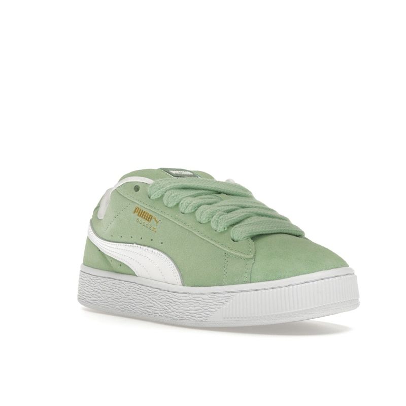 Puma Suede XL Pure Green Men Sneakers White 395205-07
