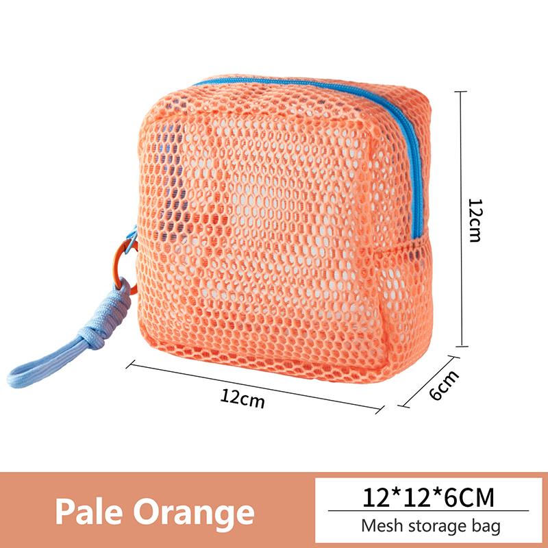 

Portable Mesh Cosmetic Bag Dopamine Color Storage Makeup Case Women Mesh Toiletry Storage Pouch Organizer Sundries Storage Bag оранжевый