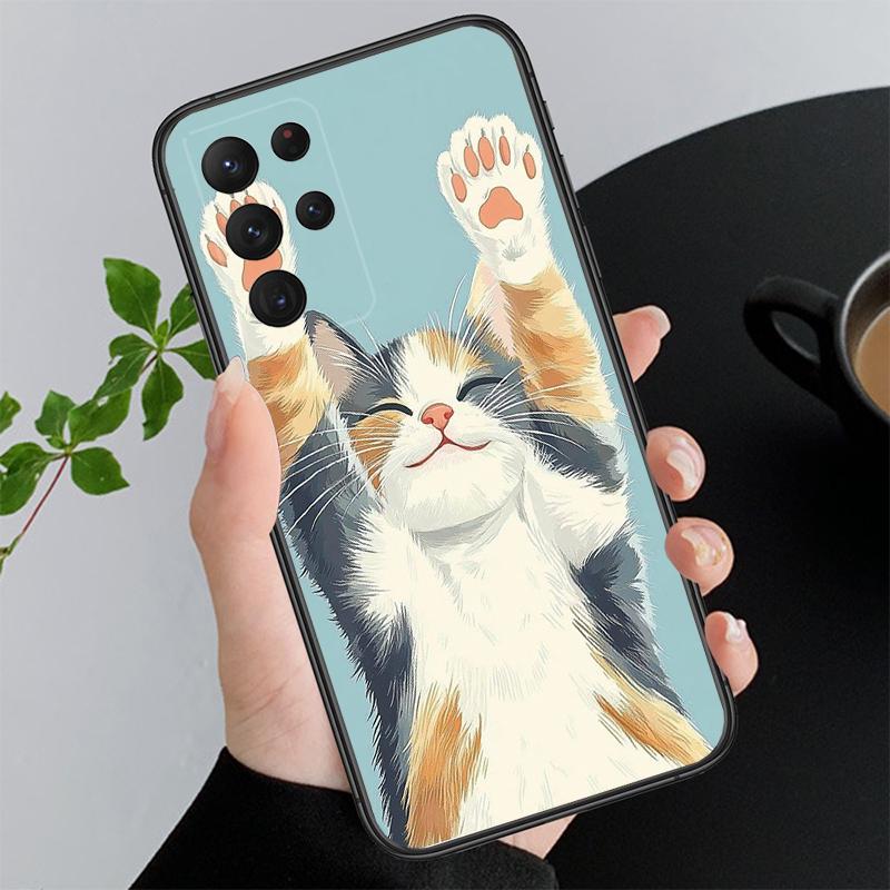 

Cartoon Cute Cat Art Phone Case For Samsung Galaxy A15 A35 A55 A52 A53 A54 A33 A34 A25 A05S A16 A14 A05 A51 A52S A71 A33 5G