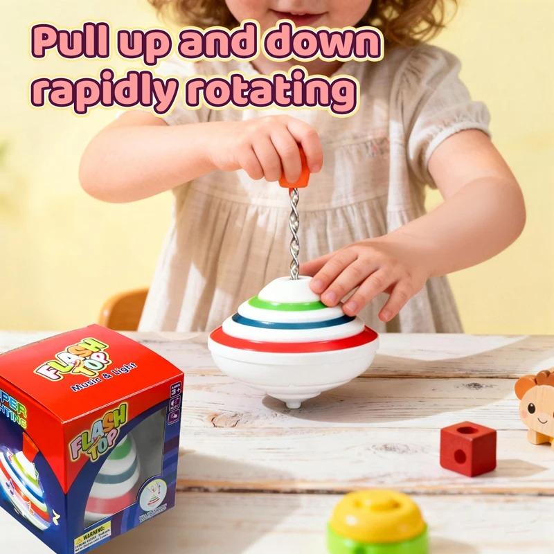 LED Işıklı Dönme Dolaplar Yanıp Sönen Müzikli Spinner Jiroskoplar Çocuklar İçin Noel Hediyesi Paskalya Doğum Günü Sınıf Ödülü Parti Hediyeliği