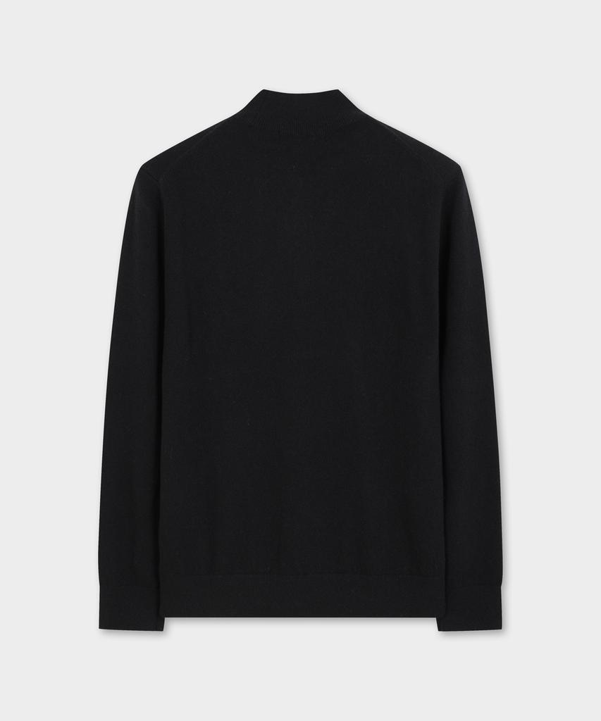 BROOKS BROTHERS Wool Cashmere Solid Half-Neck Sweater (Black) (Bbwumbg406)