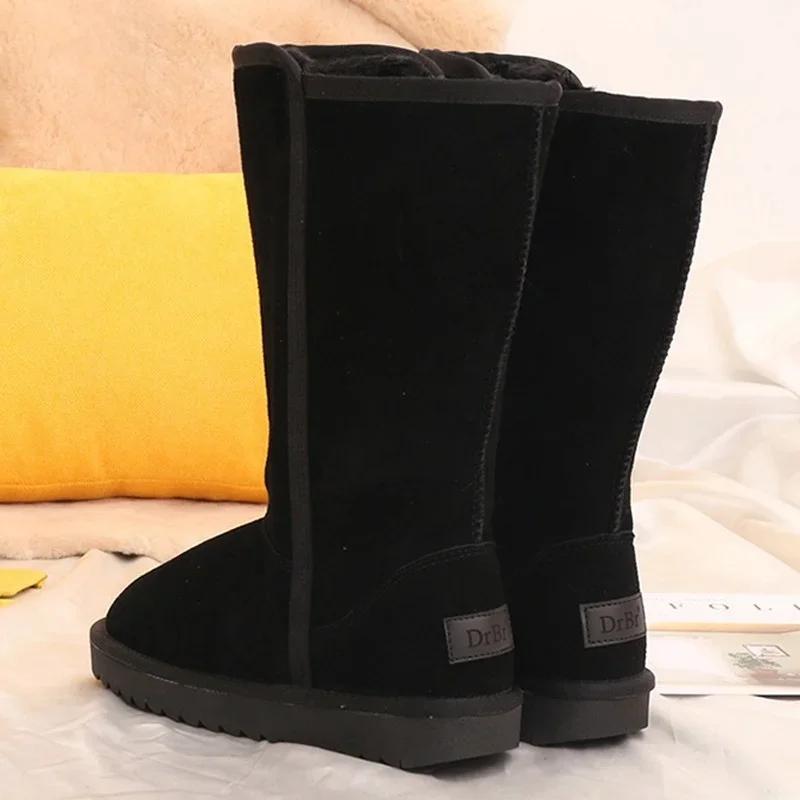 Women Classic Ladies Girls Winter Snow Boots  Waterproof Warm Genuine Leather Fur Australia Plus Velvet Knee High  Winter