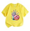 Kids Boys Girls Crew Neck Short Sleeve 100% Cotton T-Shirt, Cute Cartoon Bubble Tea Donut Graphic Casual Lightweight Summer Tee for Children Daily Wea