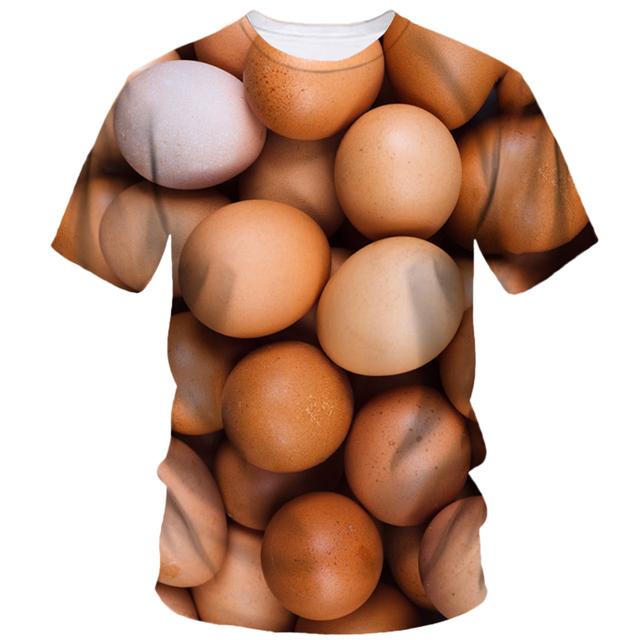Hip Hop Fun Egg 3d Printed Summer Men's Short Sleeve Creative Harajuku Casual Loose T-Shirt Fashion Street Comfort Clothing