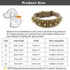 Französische Bulldogge, Pitbull, Hundehalsband, Retro-Goldniete, Nieten, Leder-Haustierhalsband für kleine, mittelgroße und große Hunde, mit Spikes-Halsband