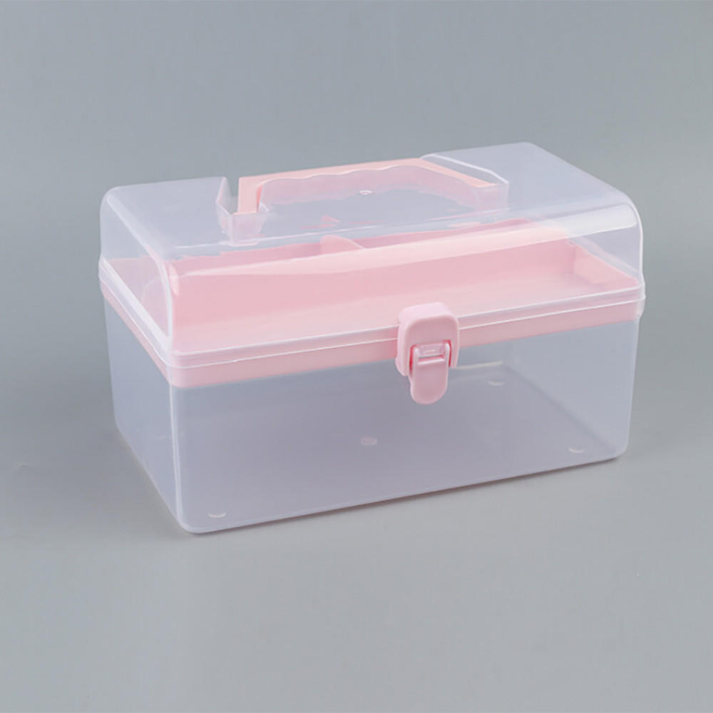 Clear Plastic Multipurpose Portable Handled Organizer Storage Box