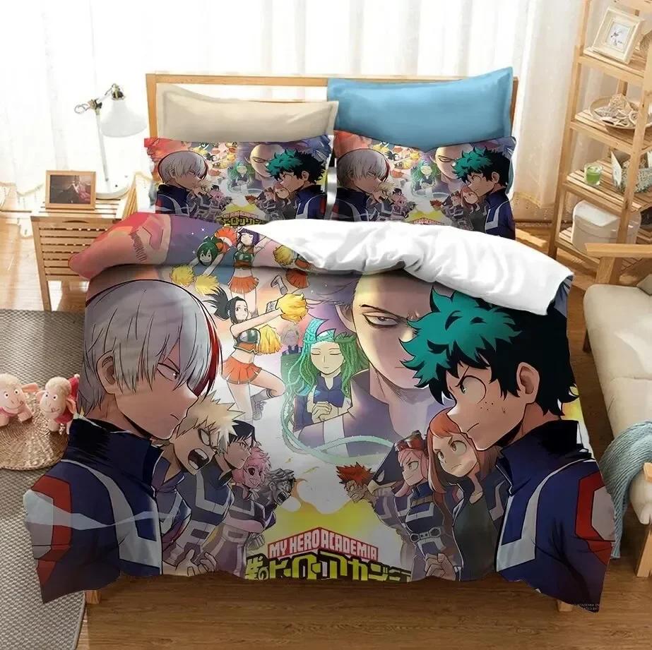 3D Anime My Hero Academia Printed Bed Set Duvet Cover Pillowcase Bedding Set Bed Linen Sheet Quilt Cover Full Queen King Size