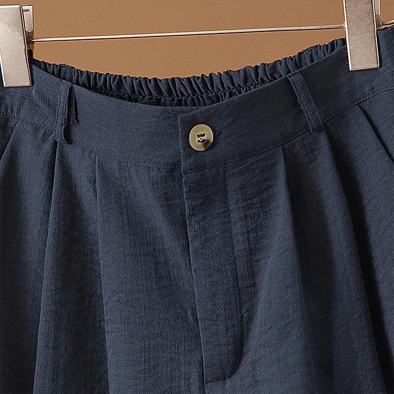 Women's Elastic Waist Wide-Leg Casual Shorts