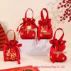 Chinese Style Canvas Wedding Candy Bag - Elegant Foldable Design