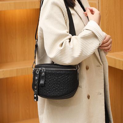 Designerska Kamienna Standardowa Skóra Naturalna Damska Torba na Ramię Crossbody Luksusowa Torba ze Skóry Bydlęcej