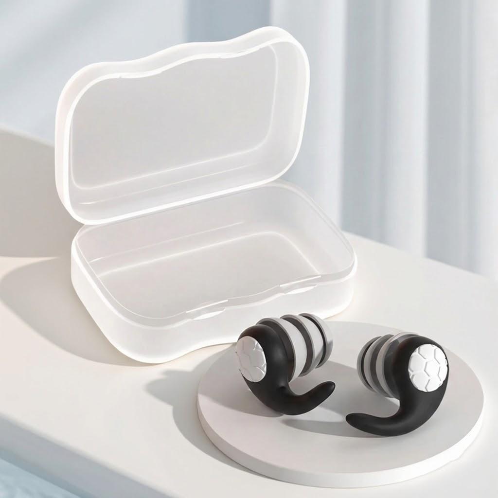 

Triple Layer Silicone Earplugs Waterproof Noise Cancelling for Swimming Swimming Accessories Silent Environment чёрный