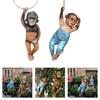 Monkey Hanging Miniature Sculpture Resins Animal Decorative Figurine Ornament For Garden Patios Wall Or Shelf Decors